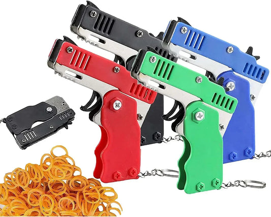 Keychain rubber band gun