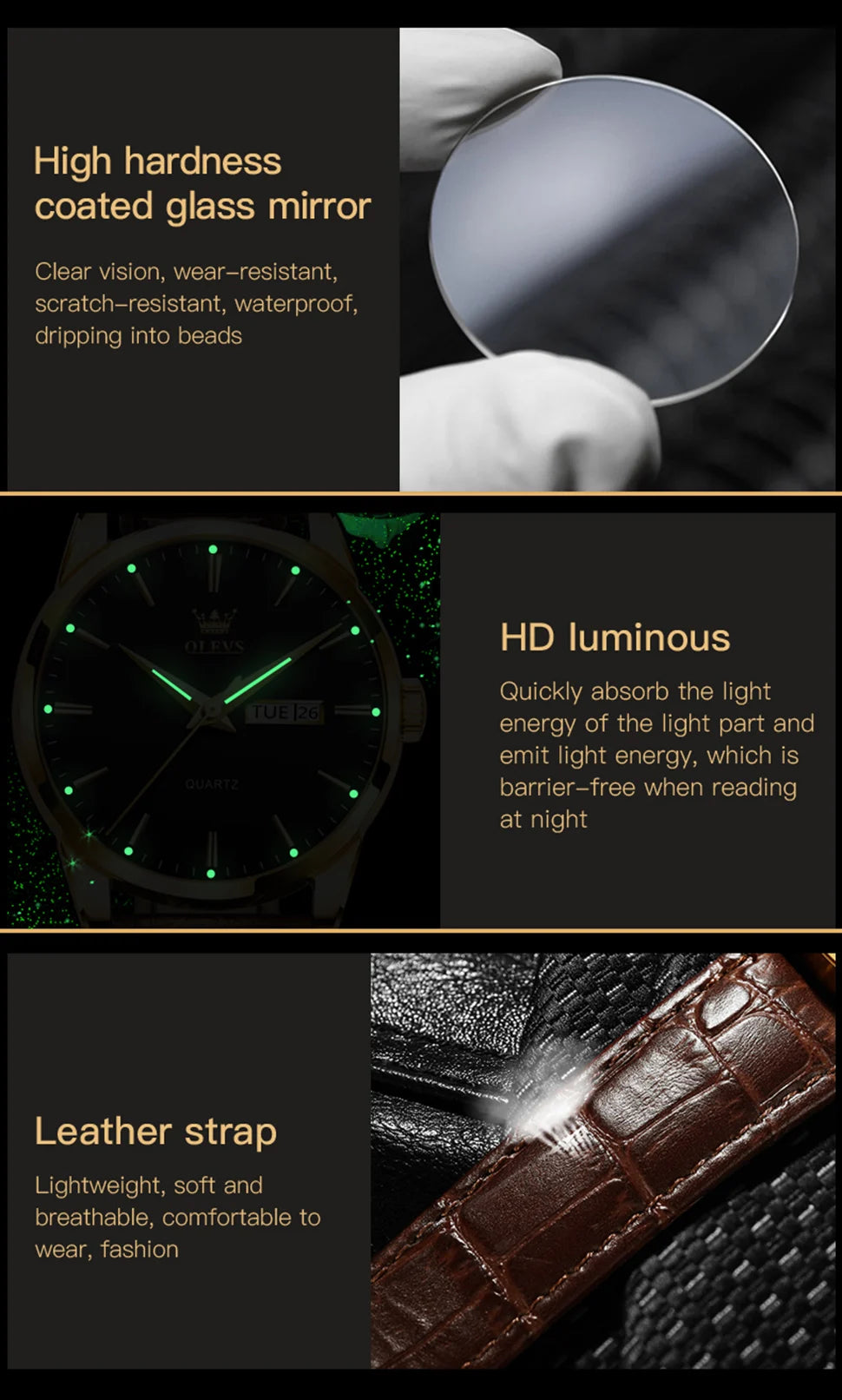 Mens Quartz Waterproof Watch