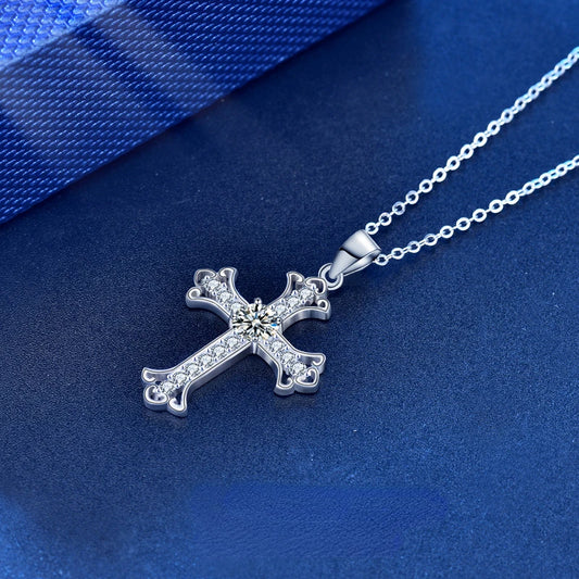 Mosang Silver Pendant Cross Necklace